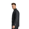 Bluza kucharska czarna długi rękaw lamówka biała roz.3XL